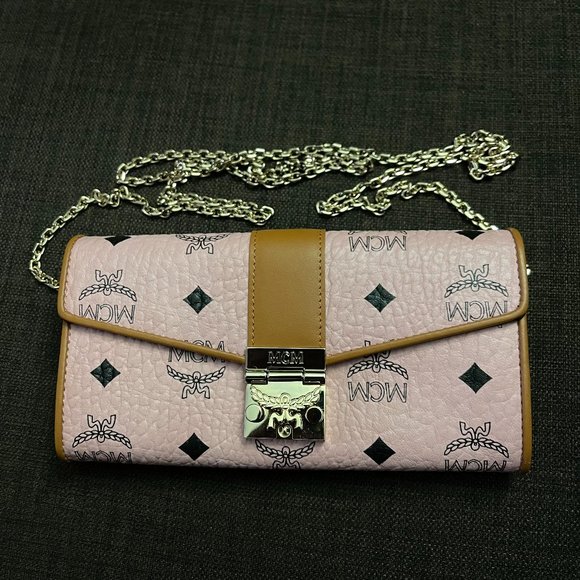 MCM Handbags - MCM Patricia Large Visetos Crossbody Wallet - Pink - NWOT